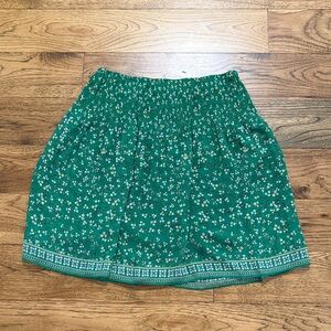 Max Studio Green Floral A-Line Skirt